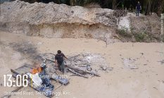 Polres Kuansing Tindak PETI di Tebing Tinggi Benai, Satu Rakit Dimusnahkan