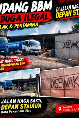 Masyarakat Desak Kapolsek Binawidya Klarifikasi dan Sikat Habis Gudang BBM Ilegal di Simpang Baru,depan stadiun utama Pekanbaru.